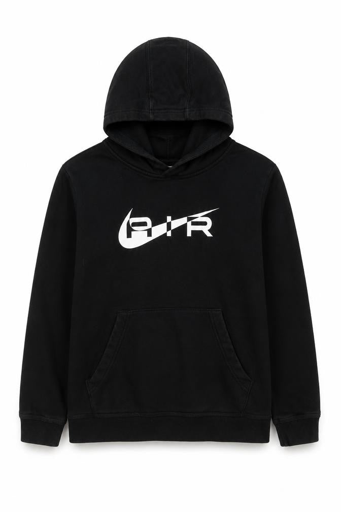 Nike Boys Black 14-15 Years Air Logo Pullover Hoodie Fleece