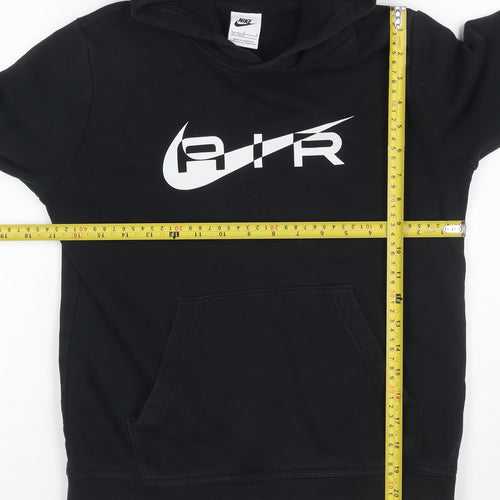 Nike Boys Black 14-15 Years Air Logo Pullover Hoodie Fleece