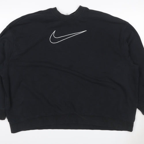 Nike Unisex Adults Black 2XL Pullover Crew Neck Logo Sweatshirt