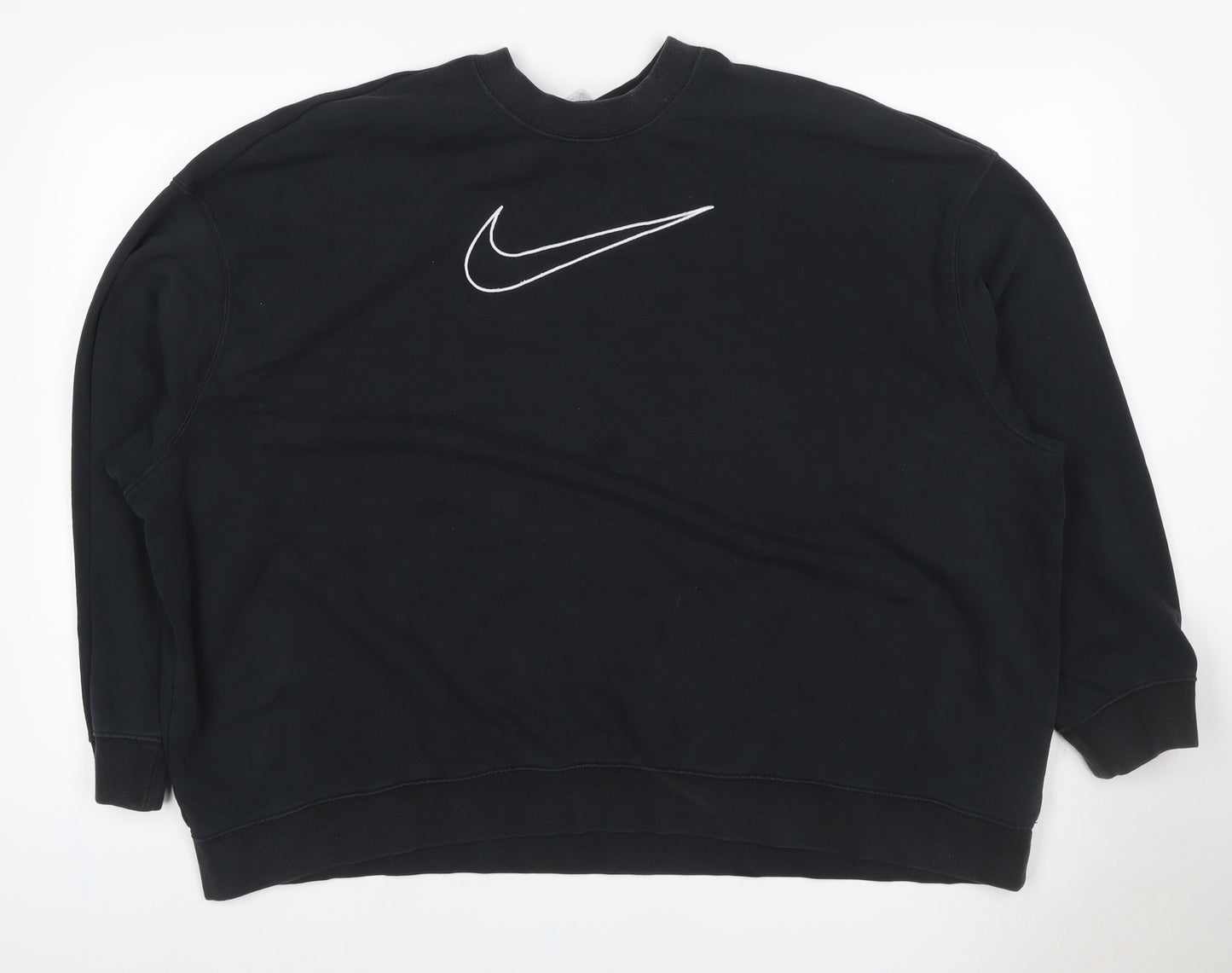 Nike Unisex Adults Black 2XL Pullover Crew Neck Logo Sweatshirt