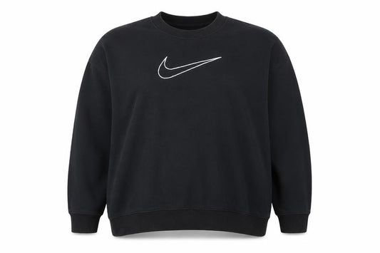 Front view of Nike unisex adults black 2xl pullover crew neck logo sweatshirt