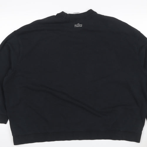 Nike Unisex Adults Black 2XL Pullover Crew Neck Logo Sweatshirt