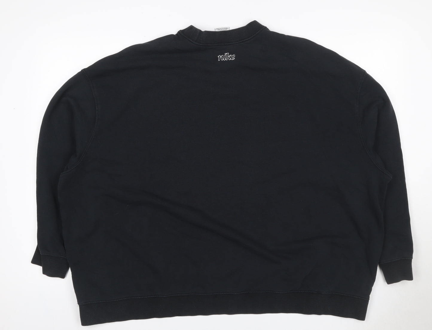 Nike Unisex Adults Black 2XL Pullover Crew Neck Logo Sweatshirt