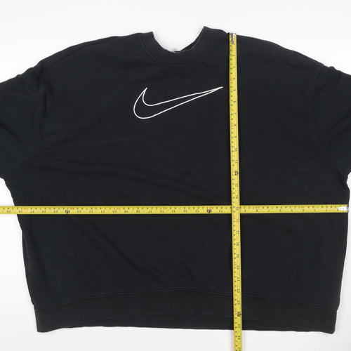Nike Unisex Adults Black 2XL Pullover Crew Neck Logo Sweatshirt