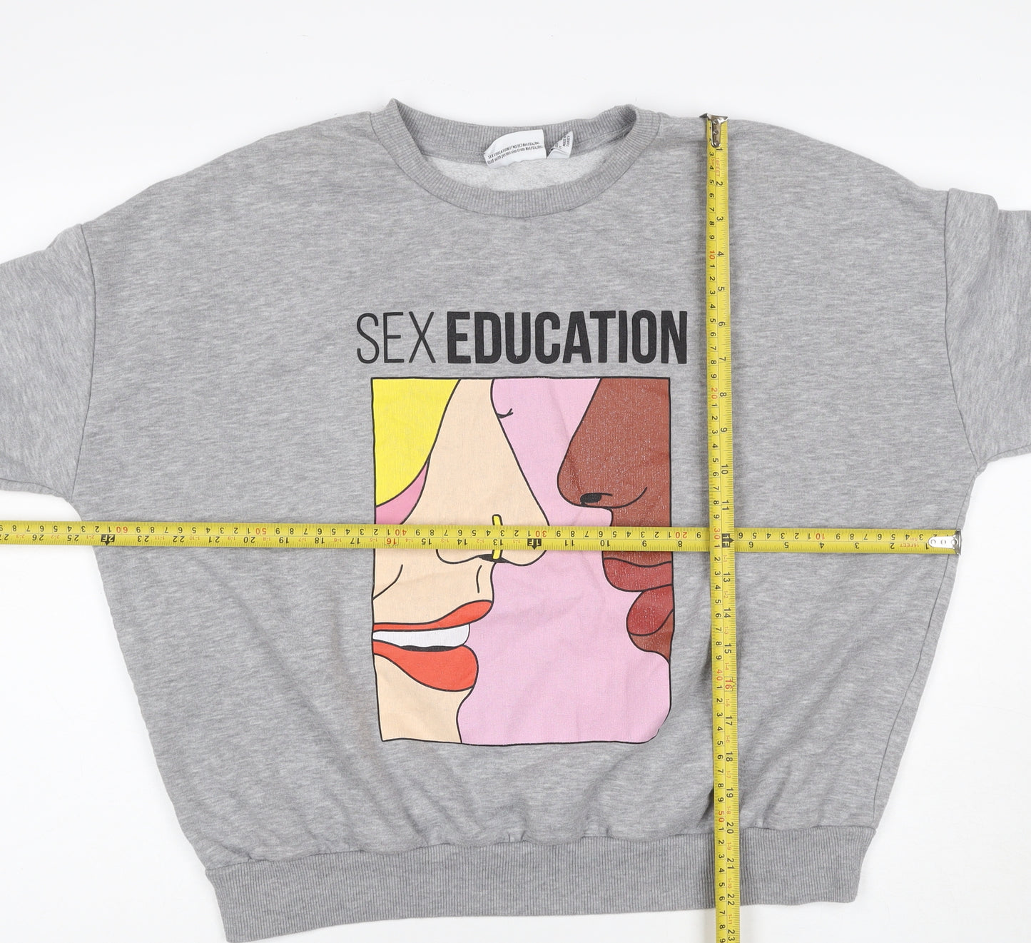 Primark Women Grey M Sex Education Graphic Print Pullover Sweatshirt