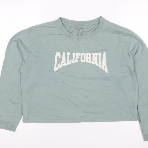 Studiofit Women’s Green XL California Graphic Print Crew Neck Sweatshirt