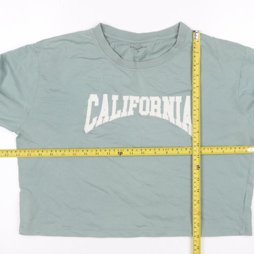 Studiofit Women’s Green XL California Graphic Print Crew Neck Sweatshirt