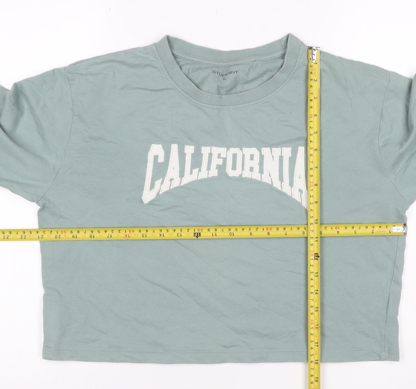 Studiofit Women’s Green XL California Graphic Print Crew Neck Sweatshirt