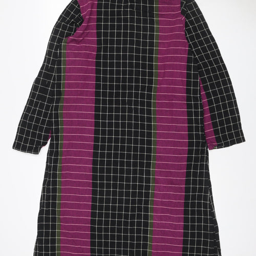 Khaadi Women Multicoloured UK 10 Shift Midi Check Cotton Dress