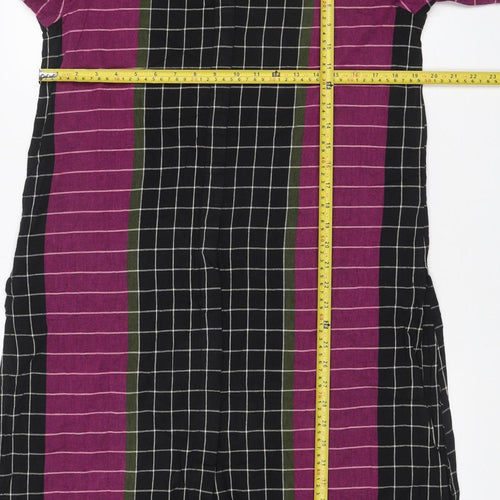 Khaadi Women Multicoloured UK 10 Shift Midi Check Cotton Dress