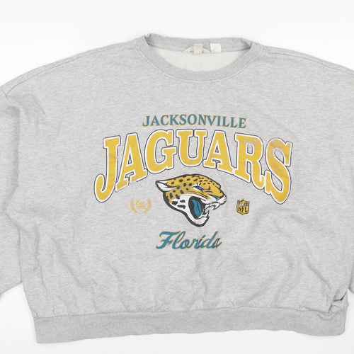 H&M Women Grey XL Jacksonville Jaguars NFL Graphic Pullover Sweatshirt