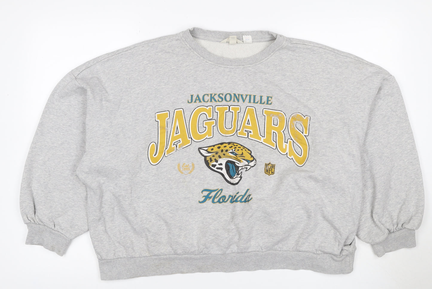 H&M Women Grey XL Jacksonville Jaguars NFL Graphic Pullover Sweatshirt