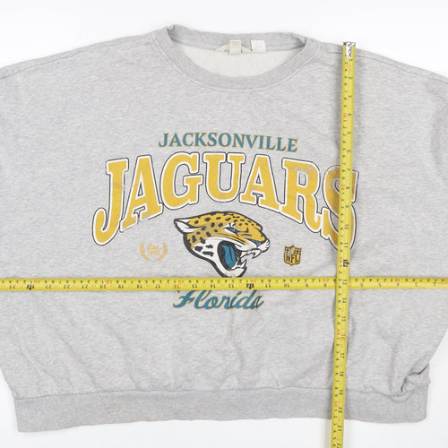 H&M Women Grey XL Jacksonville Jaguars NFL Graphic Pullover Sweatshirt