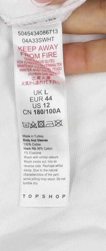 Topshop Women White UK 16 Pullover Sweatshirt Blue Butterfly Graphic