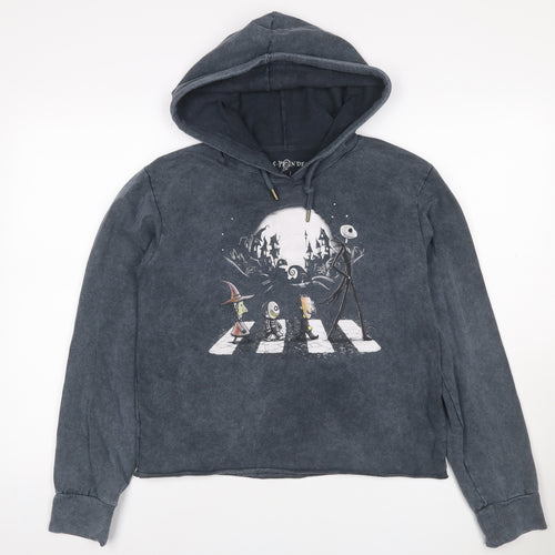S-Ponder Women Grey L Halloween Graphic Pullover Hoodie