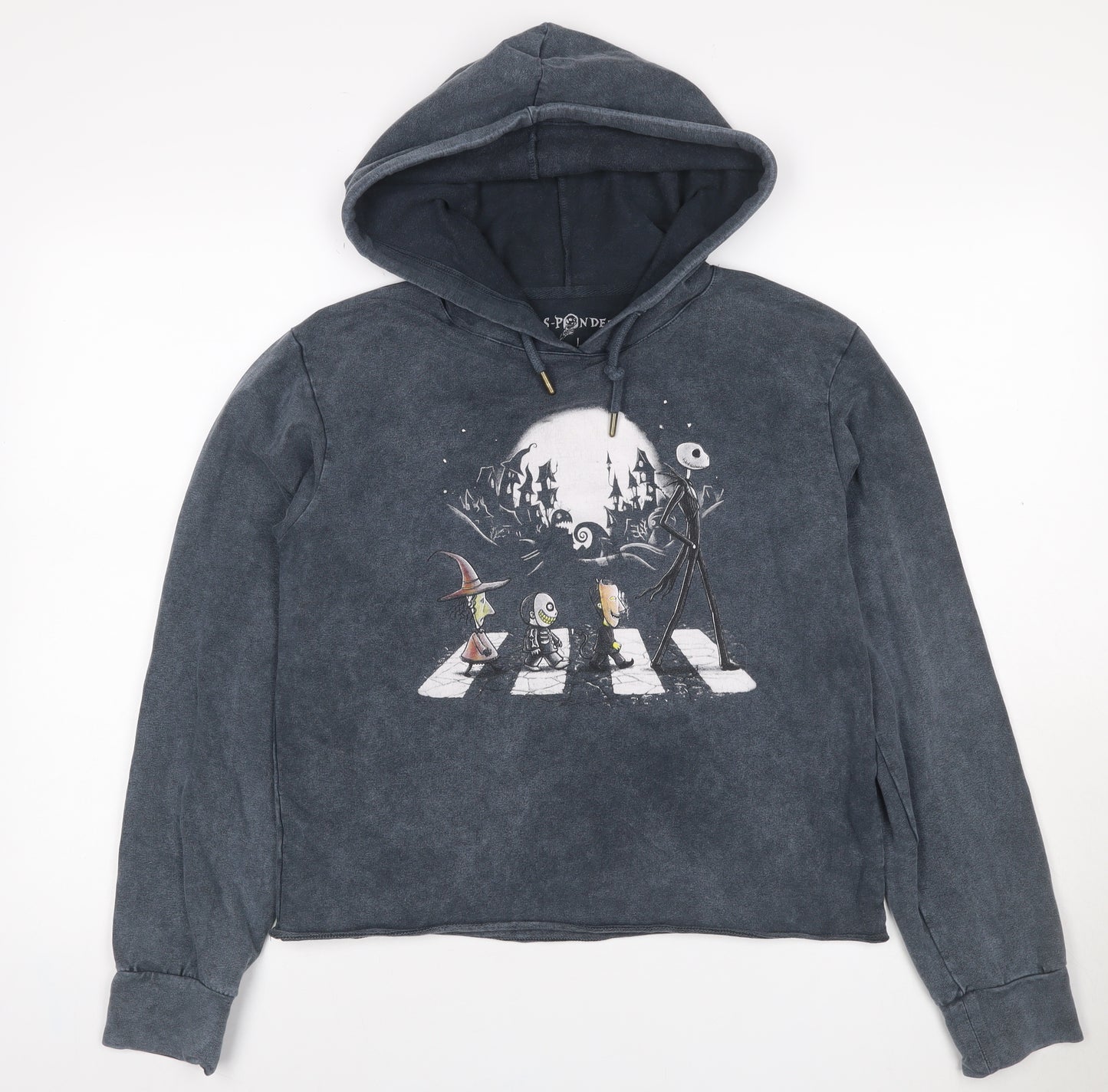 S-Ponder Women Grey L Halloween Graphic Pullover Hoodie