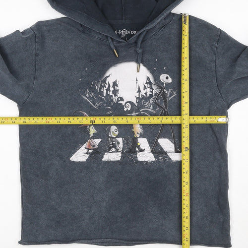 S-Ponder Women Grey L Halloween Graphic Pullover Hoodie