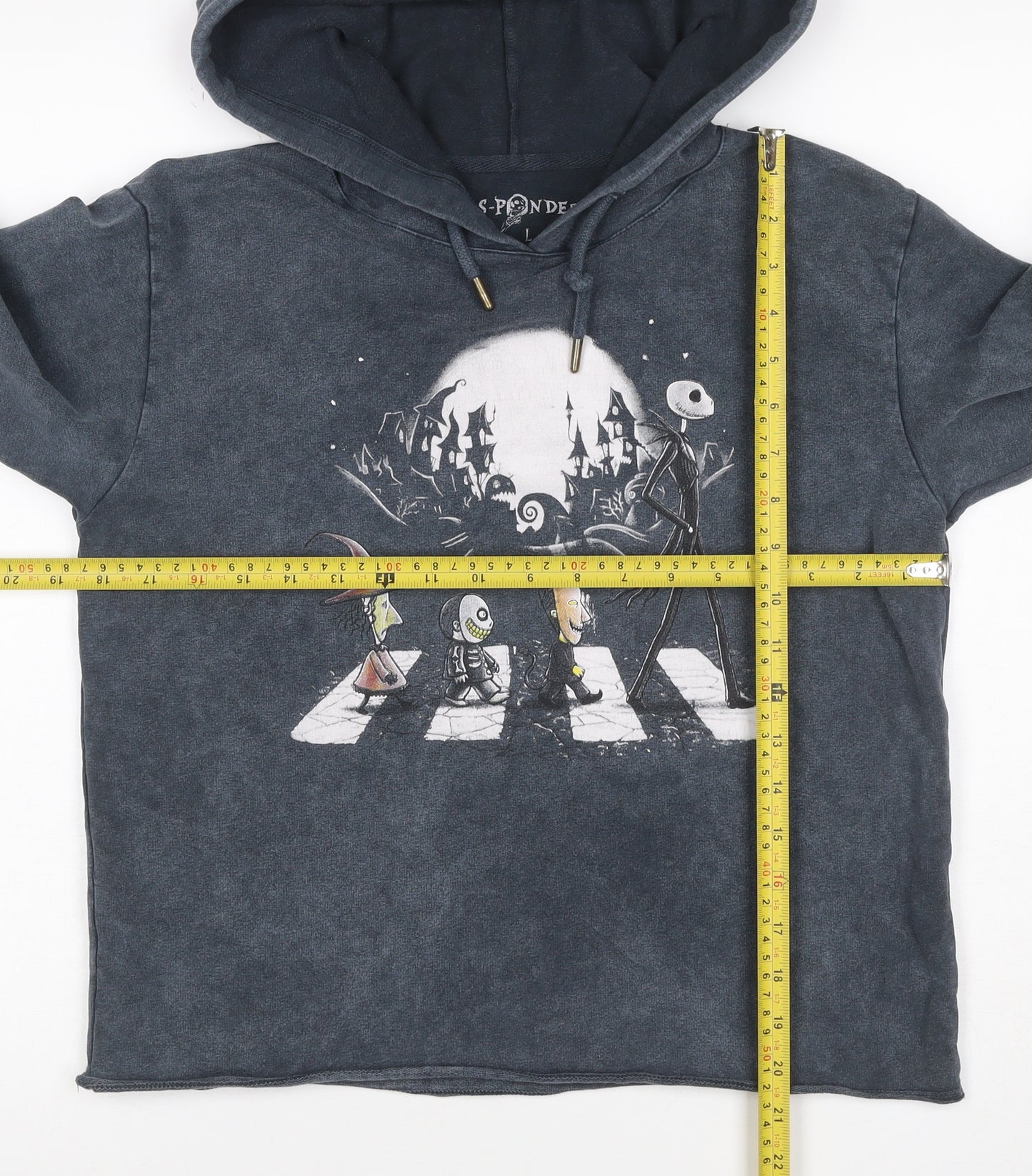 S-Ponder Women Grey L Halloween Graphic Pullover Hoodie