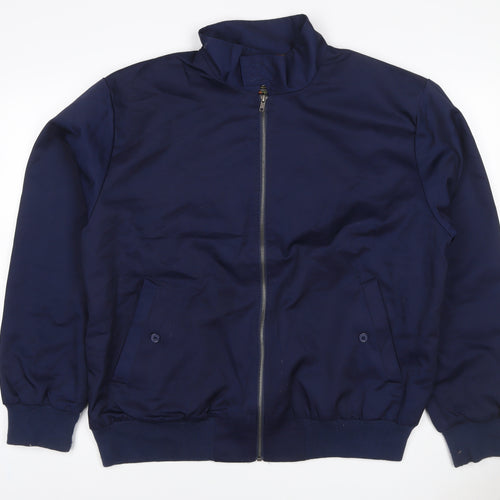 Bronte Mens Blue XL Bomber Jacket Full Zip Tartan Lined
