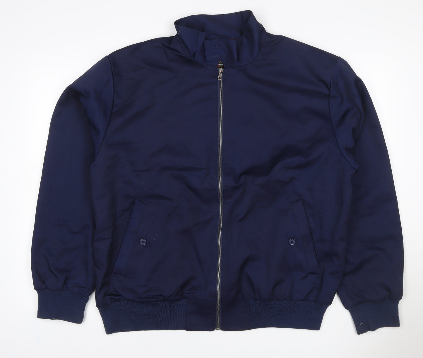 Bronte Mens Blue XL Bomber Jacket Full Zip Tartan Lined