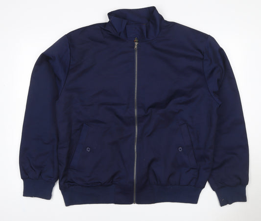Bronte Mens Blue XL Bomber Jacket Full Zip Tartan Lined