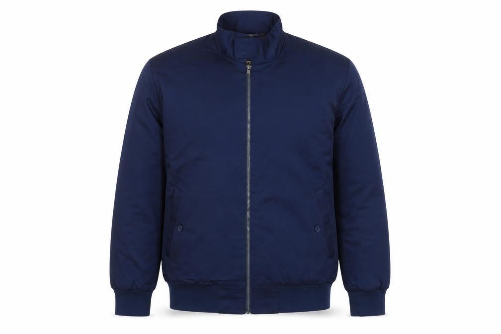 Bronte Mens Blue XL Bomber Jacket Full Zip Tartan Lined