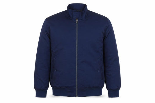 Bronte Mens Blue XL Bomber Jacket Full Zip Tartan Lined