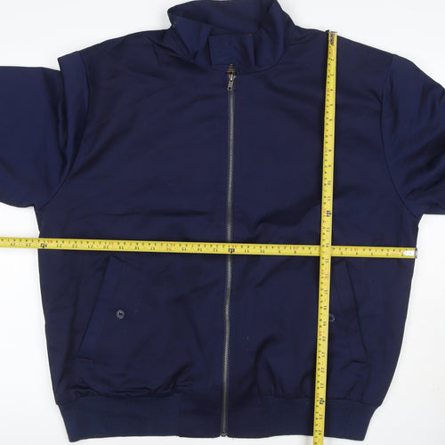 Bronte Mens Blue XL Bomber Jacket Full Zip Tartan Lined