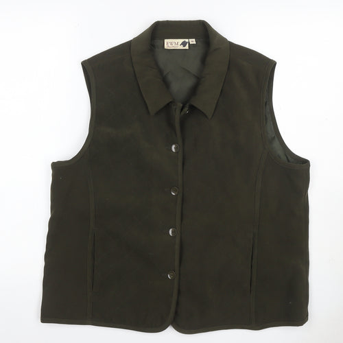 EWM Women’s Black UK 12 Quilted Collared Button Waistcoat