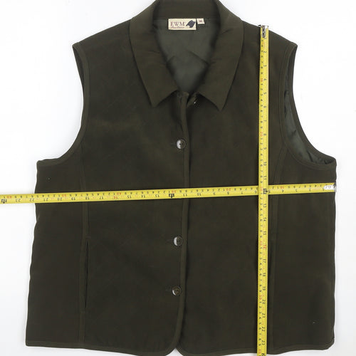 EWM Women’s Black UK 12 Quilted Collared Button Waistcoat