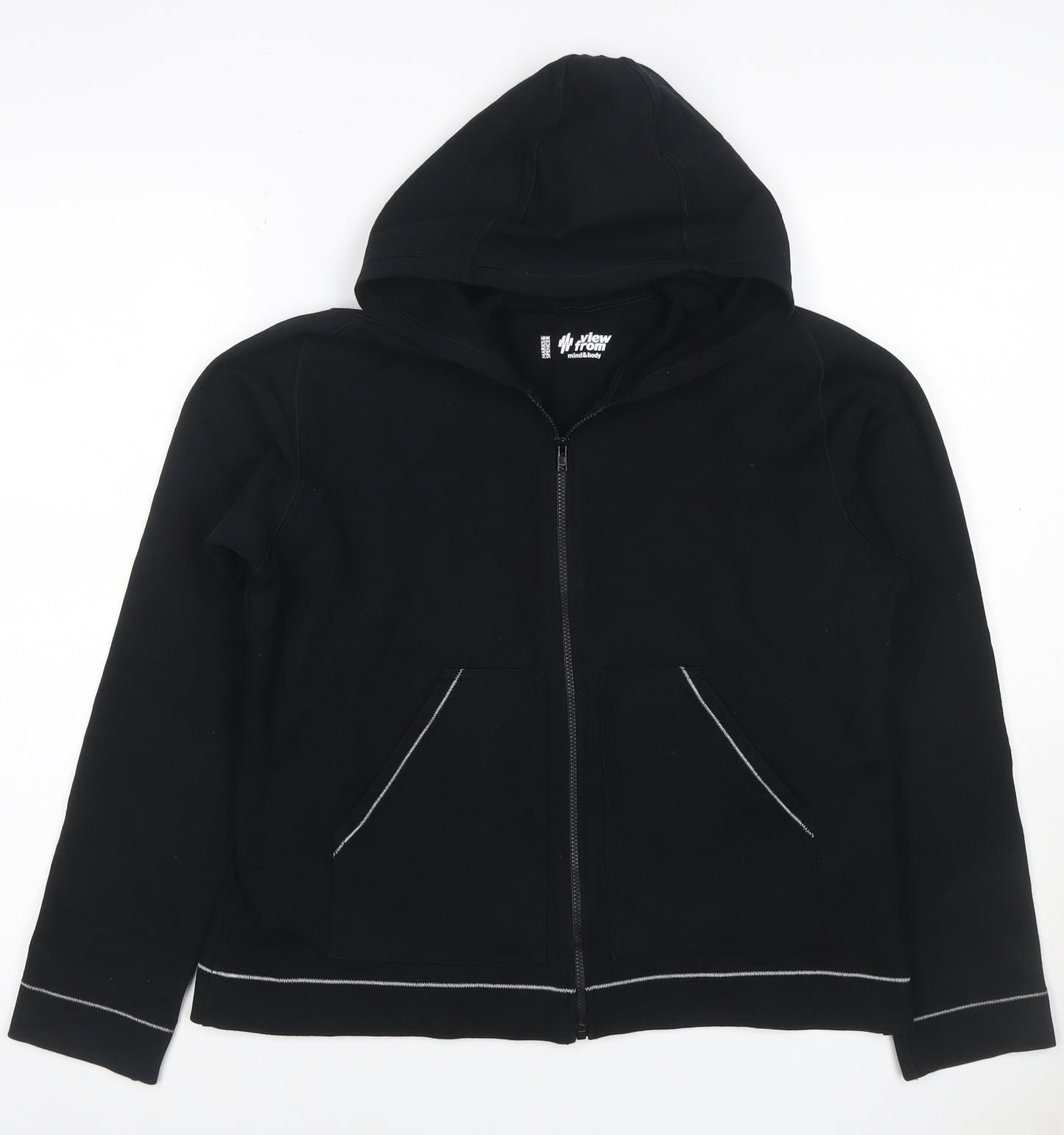 M&S View From Women’s Black UK 14 Full Zip Hooded Hoodie