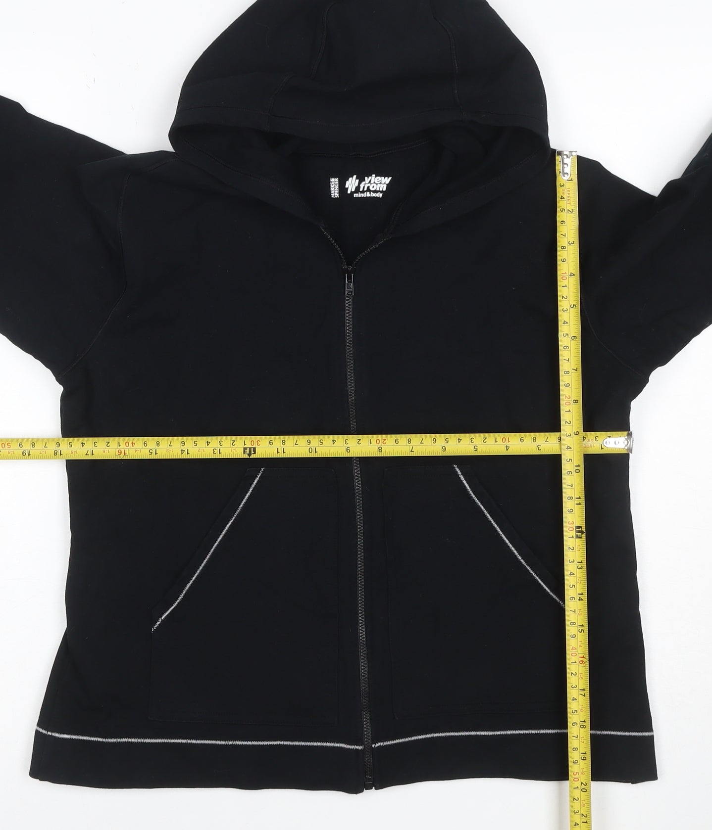 M&S View From Women’s Black UK 14 Full Zip Hooded Hoodie
