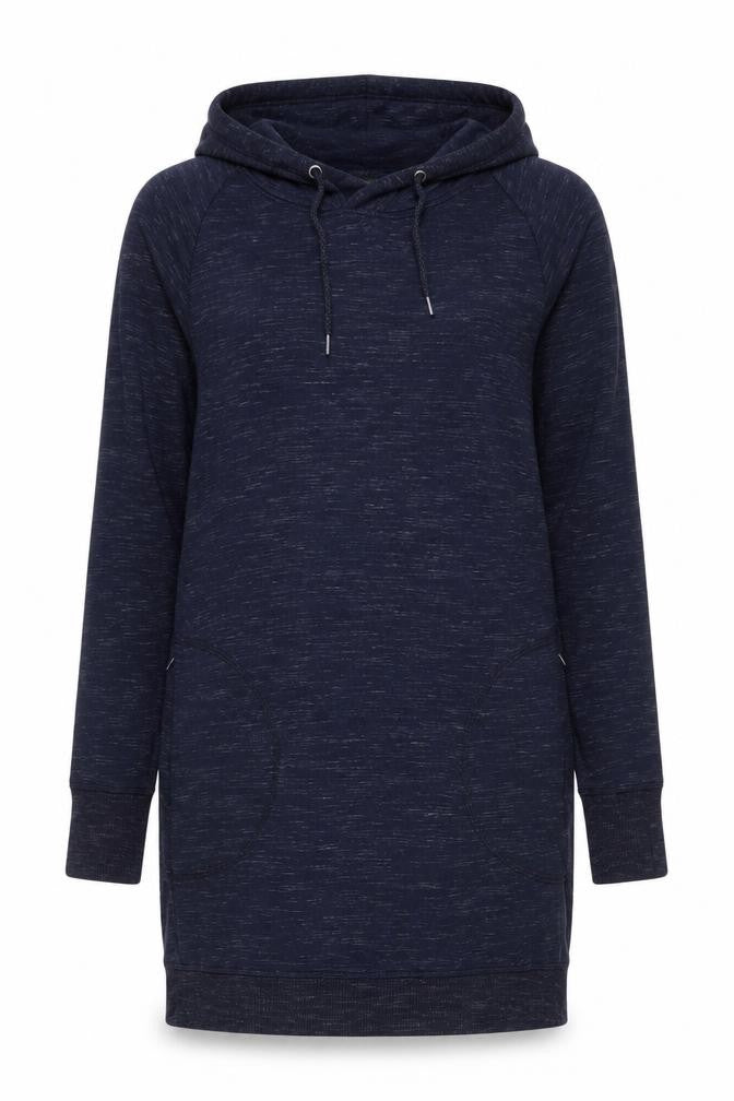 Front view of Tahari Women Blue M Pullover Hoodie Drawstring Long Sleeve Pockets
