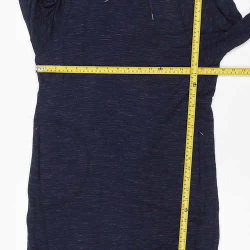 Tahari Women Blue M Pullover Hoodie Drawstring Long Sleeve Pockets