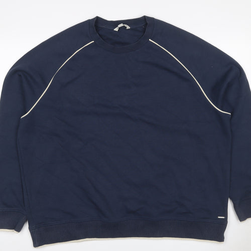 Autograph Men’s Navy 2XL Crew Neck Piped Cotton Sweatshirt