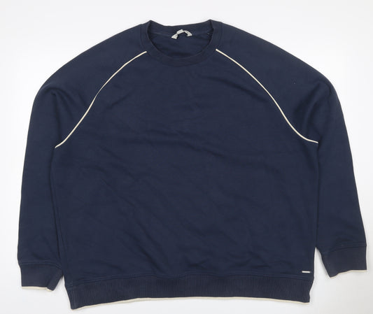 Autograph Men’s Navy 2XL Crew Neck Piped Cotton Sweatshirt