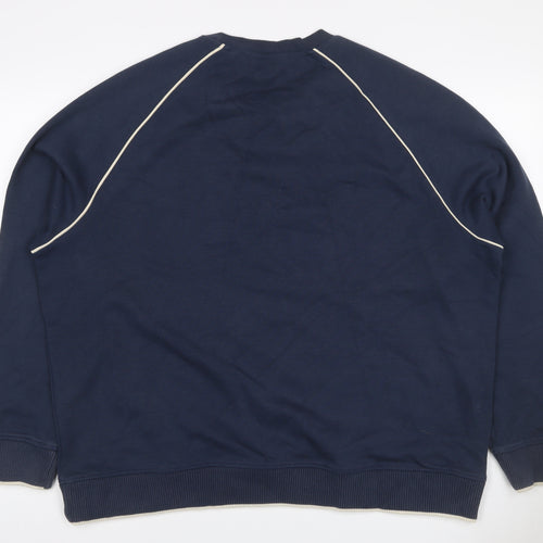 Autograph Men’s Navy 2XL Crew Neck Piped Cotton Sweatshirt