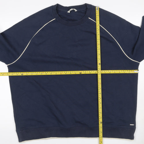 Autograph Men’s Navy 2XL Crew Neck Piped Cotton Sweatshirt