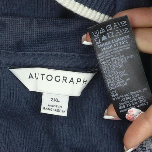 Autograph Men’s Navy 2XL Crew Neck Piped Cotton Sweatshirt