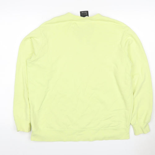 Nike Women Yellow M Pullover Sweatshirt Rainbow Logo Crew Neck