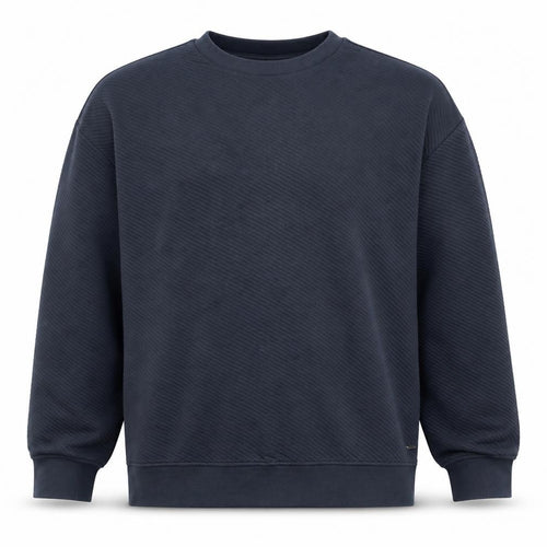 Autograph Men’s Blue 2XL Textured Crew Neck Pullover Sweatshirt Logo