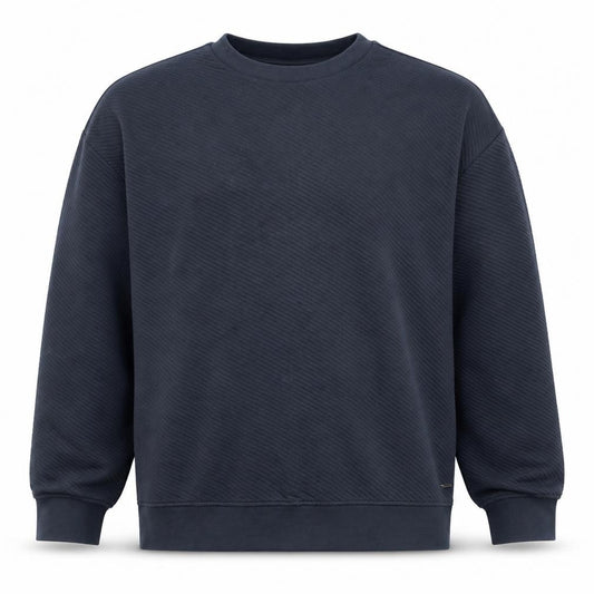 Autograph Men’s Blue 2XL Textured Crew Neck Pullover Sweatshirt Logo