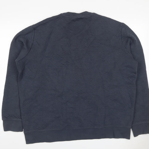 Autograph Men’s Blue 2XL Textured Crew Neck Pullover Sweatshirt Logo