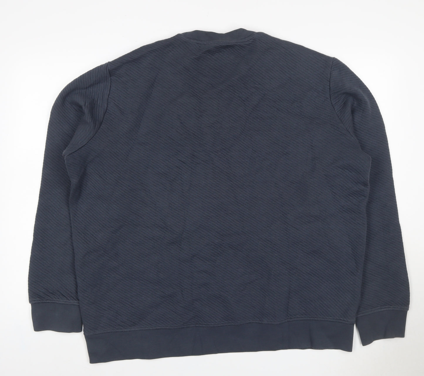 Autograph Men’s Blue 2XL Textured Crew Neck Pullover Sweatshirt Logo