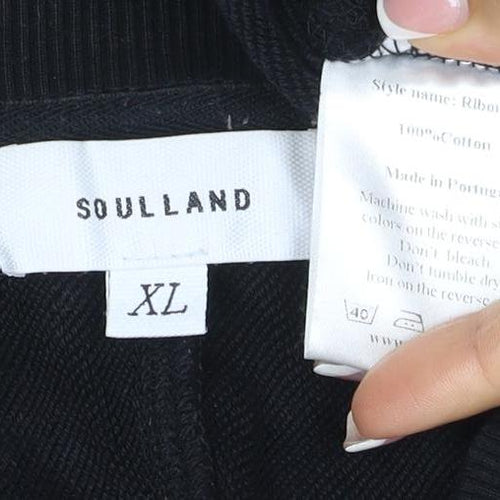 Soulland Women’s Black XL Logo Graphic Raglan Sweatshirt
