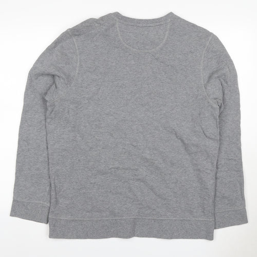 Blue Harbour Men Grey L Crew Neck Pullover Cotton Sweatshirt