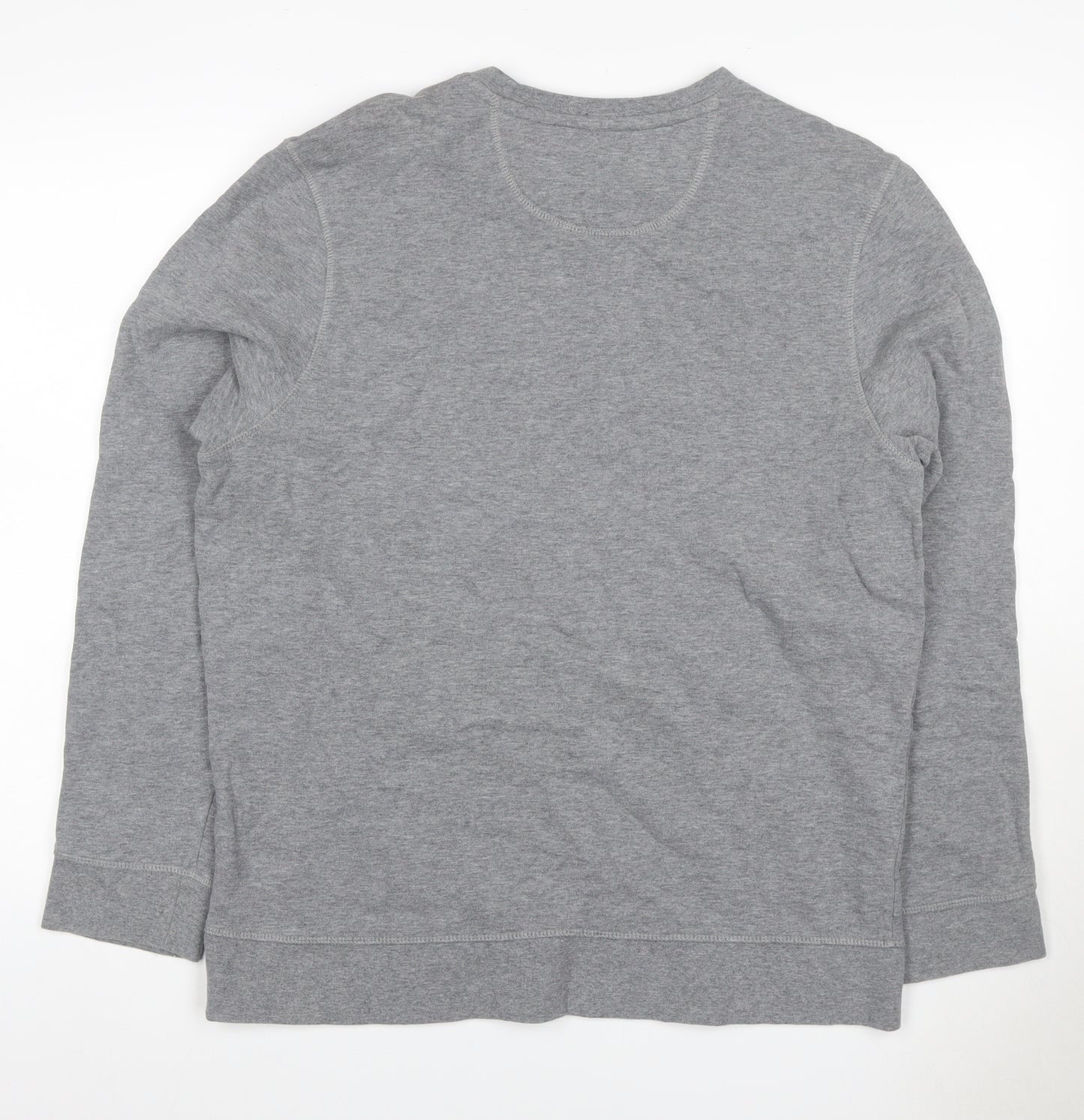 Blue Harbour Men Grey L Crew Neck Pullover Cotton Sweatshirt