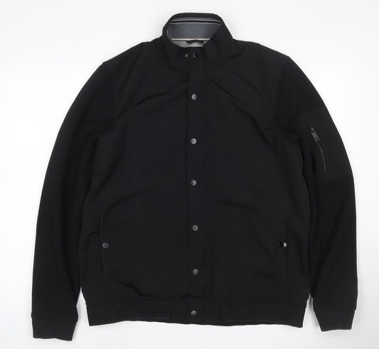 Ted Baker Men’s Black XL Bomber Jacket Stand Collar Pockets