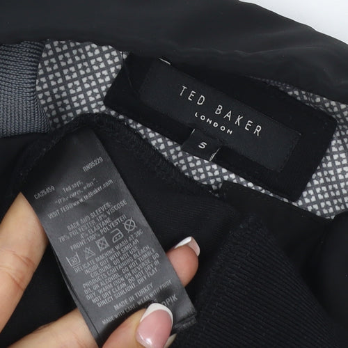 Ted Baker Men’s Black XL Bomber Jacket Stand Collar Pockets