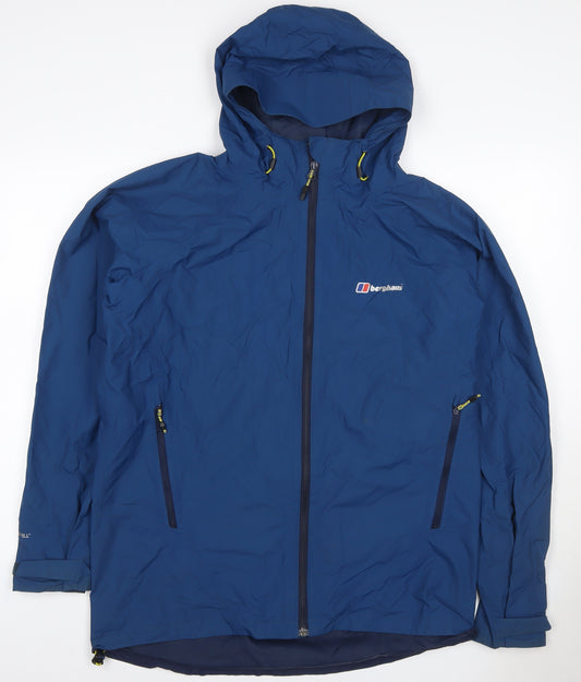 Berghaus Men's Blue M Hooded Waterproof Rain Jacket Hiking